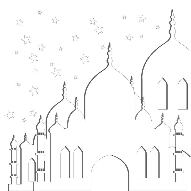 Mosque free printable colouring page , ADaBi books, ADaBi London