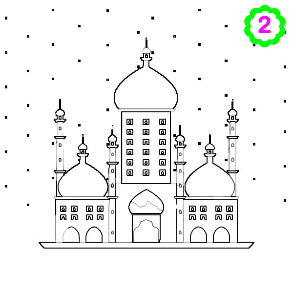 Colouring page Mosque, Islamic colouring, Islamic activity for kids, Islamic design, ADaBi